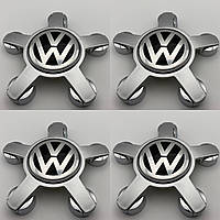 Колпачки с логотипом VW на диски Audi 4F0601165N серебро звезды фольцваген 135 мм