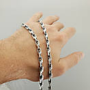 Товстий срібний ланцюжок якір гранений. Подвійний Біт чоловіча масивна цепочка на шию срібло 925 60 см, фото 3