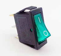 Переключатель клавишный KSD3 с подсветкой зеленый