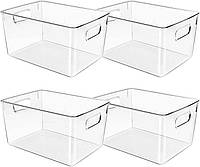 Пластикові ящики для зберігання, що ідеально підходять для організації кухні - 4 штуки