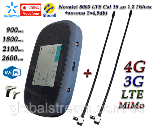 4G WiFi роутер Verizon MiFi 8000 LTE Cat 18 до 1.2 Гб/сек (4400mAh)(KS,VD,Life) + 2 антенны 4G(LTE) Укр. меню