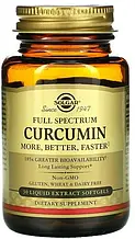 Натуральні добавки Solgar Full Spectrum Curcumin 30 Liquid Extract Softgels Куркумін