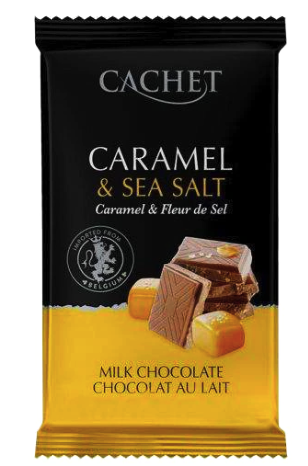 Молочний шоколад Cachet Caramel з карамеллю та морською сіллю, 300 г