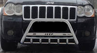 Кенгурятник на джип гранд широкий 2005-2010 d60 с логотипом Jeep передняя защита