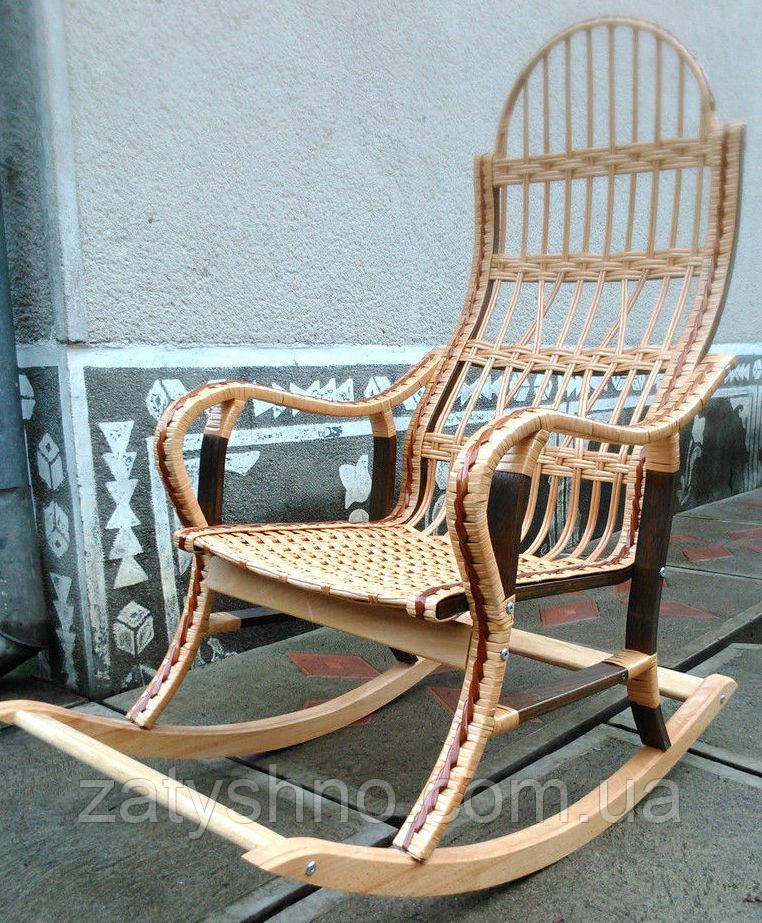 Плетеное кресло качалка из лозы | кресло-качалка для отдыха садовая для дачи - фото 2 - id-p63041565