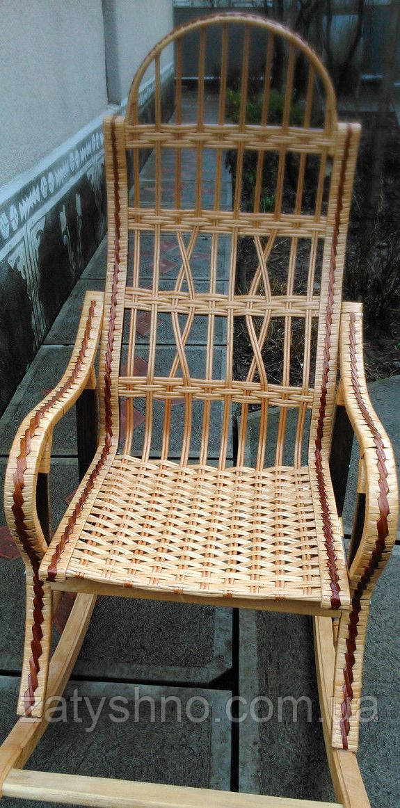 Плетеное кресло качалка из лозы | кресло-качалка для отдыха садовая для дачи - фото 4 - id-p63041565