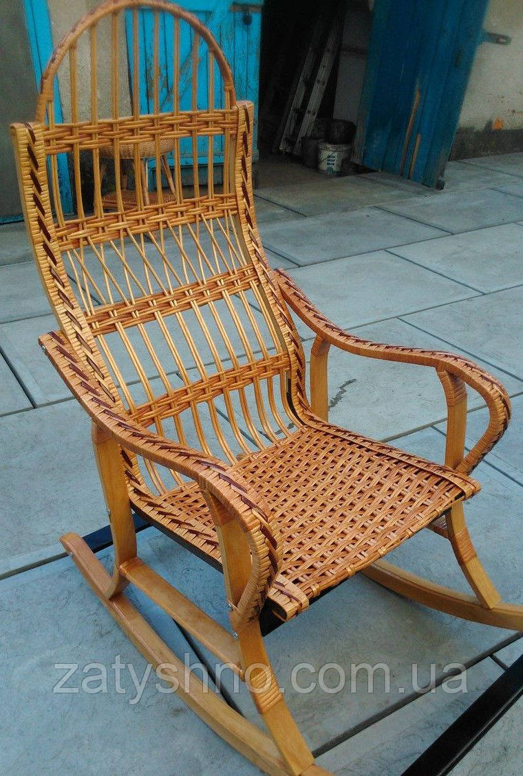 Плетеное кресло качалка из лозы | кресло-качалка для отдыха садовая для дачи - фото 6 - id-p63041565