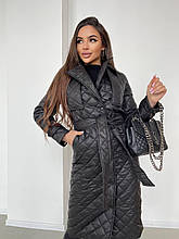 Стьобана жіноче демісезонне пальто К-24, чорний