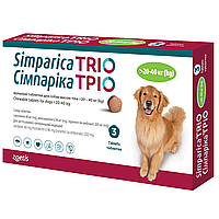 Simparica Трио (сароланер, моксидектин, пирантел) для собак 20,1-40 кг, 3 таблетки