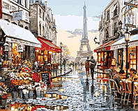 Розмальовка для дорослих Brushme Premium Париж після дощу (PGX8090) 40 х 50 см