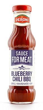 Соус для м'яса Чорний Чилі 330 грам Blueberry Chili BBQ Deroni