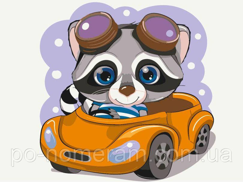 Акційна Полотно для малювання BrushMe Єнотик на віражах (KBS0072) 30 х 40 см, фото 1