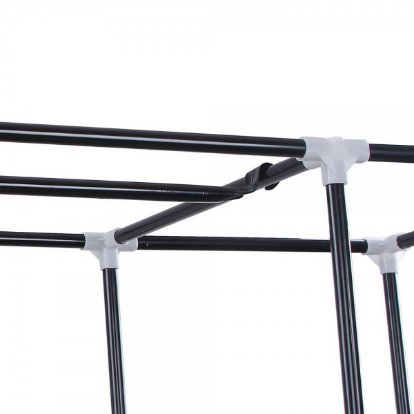 Портативный тканевый шкаф-органайзер для одежды на 2 секции - серый (ST) - фото 3 - id-p1600046114