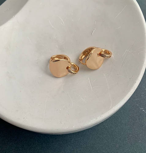 Купить Серьги круглые монетки медицинское золото xuping, цена 150 ...