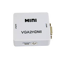 Перехідник з VGA HDMI зі звуком MiNi VGA2HDMI Білий конвертор vga to hdmi | перехідник з vga hdmi   (ST)