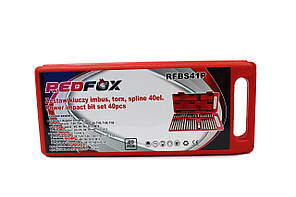 Набір біт IMBUS і TORX 40 пр. Біти граненки, Торкс Набір Біт RedFox, фото 5