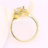 Кільце позолота з великим цирконієм; p.16.5; р.18; р.19; Xuping 18К, фото 5