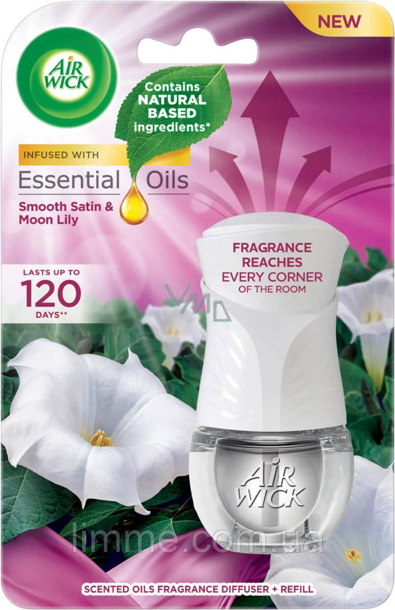 Електричний освіжувач повітря Air Wick Smooth Satin & Moon Lily  19 мл.
