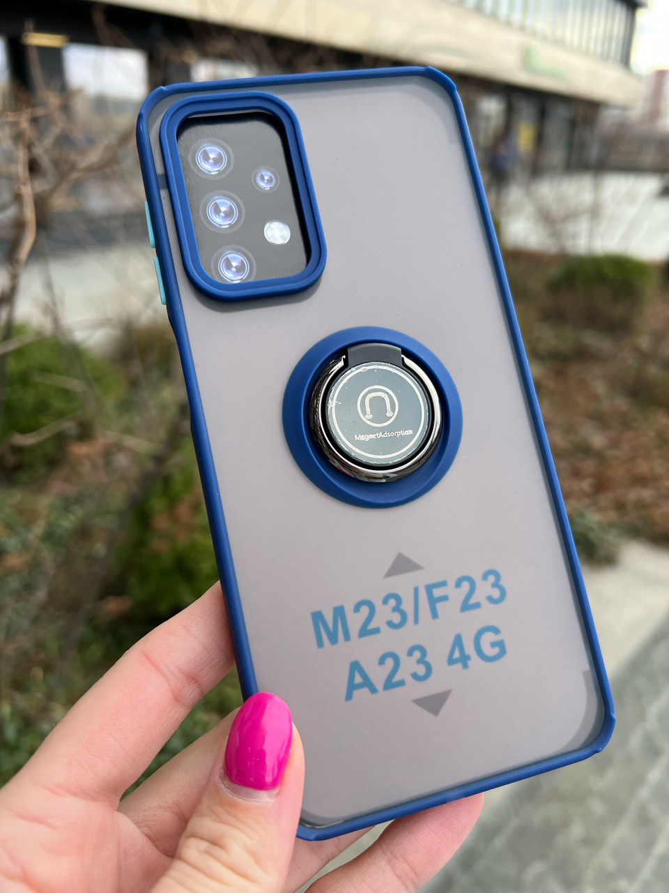 Чохол бампер GKK LikGus Ring з підставкою для Samsung Galaxy M23 / F23 / A23 4G Blue