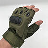 Тактичні рукавички з відкритими пальцями (S-XL) OAKLEY / Безпалі рукавиці Зелений M, фото 8