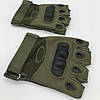 Тактичні рукавички з відкритими пальцями (S-XL) OAKLEY / Безпалі рукавиці Зелений L, фото 8