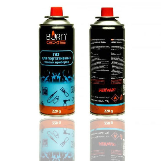 Газ для портативних газових приладів BURN (220 ml)