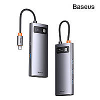 USB-C Хаб Baseus 4в1 Metal Type-C Hub 4xUSB3.0 5Gb/s (серый)