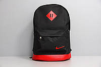 Рюкзак nike 19 литров черный с красным кожаным дном и отделом для ноутбука