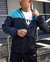 Куртка ветровка мужская трехцветная Nike бирюзовый верх 46 р M