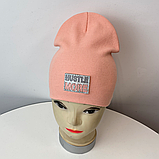 М 91551. Шапка подвійна для дівчинки "HUSTLE MORE" Vivatricko, 2-8 років, різні кольори, фото 2