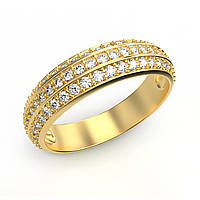 Золотое кольцо с бриллиантами 0,68 карат. Желтое золото