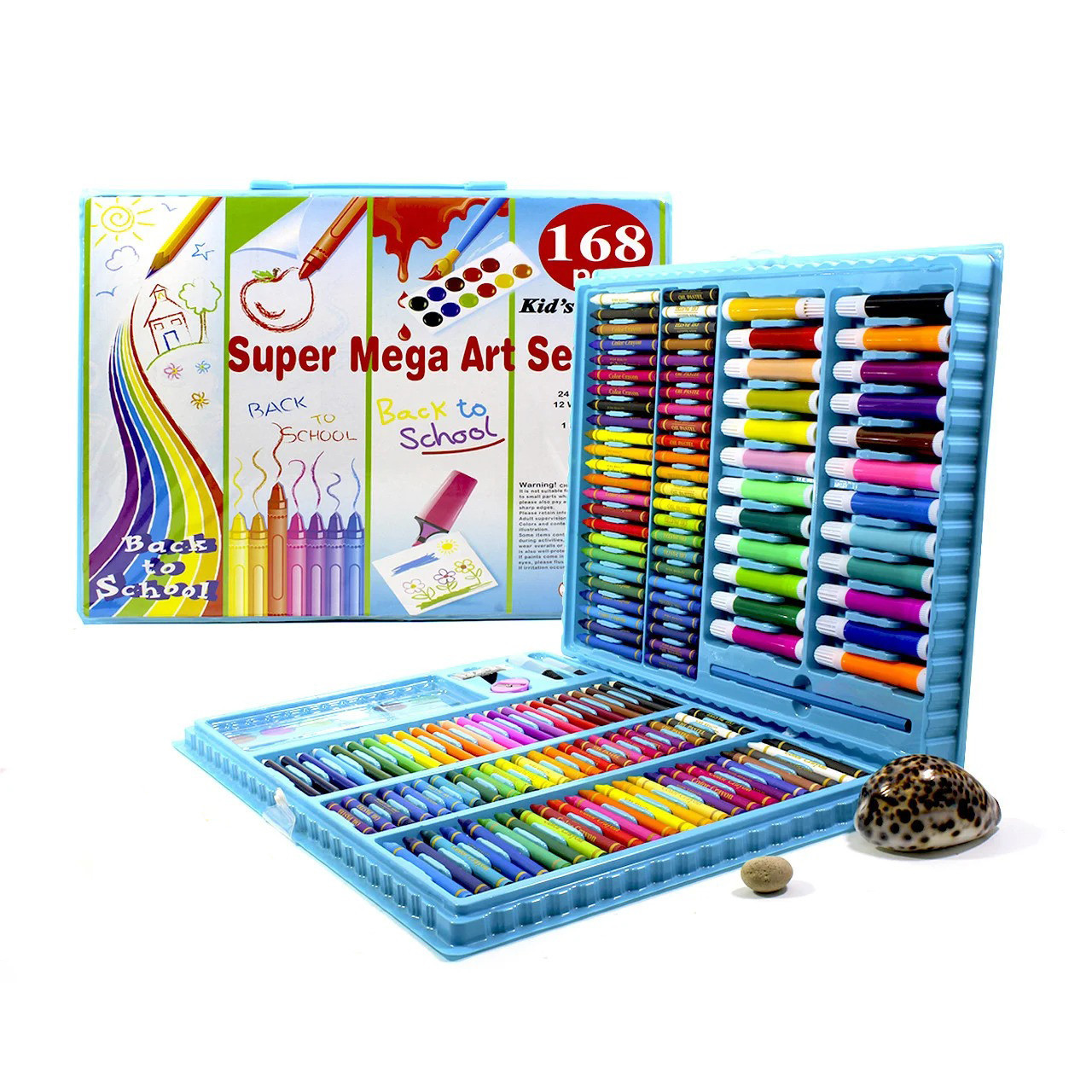 Уценка! Набір для творчості Super Mega Art Set 168 предметів Синій дитячий набір для малювання (ST)