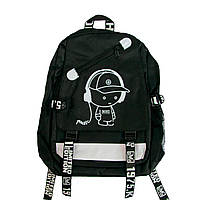 Школьный рюкзак Backpack городской черный для подростка, портфели в школу для девочки, для мальчика (ST)