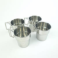 Металеві туристичні кружки для походу Sola 4шт похідні склянки чашки