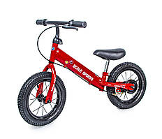 Велобіг на надувних колесах для дітей Scale Sports 12" Червоний, дитячий біговел із ручним гальмом