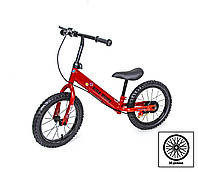 Детский велобег с ручным тормозом Scale Sports 14" Красный Цвет, беговел на надувных колесах для детей