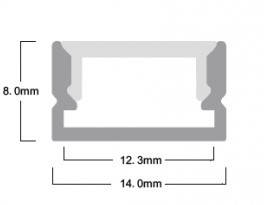 Профіль для світлодіодної стрічки 14х8 мм 3 метри
