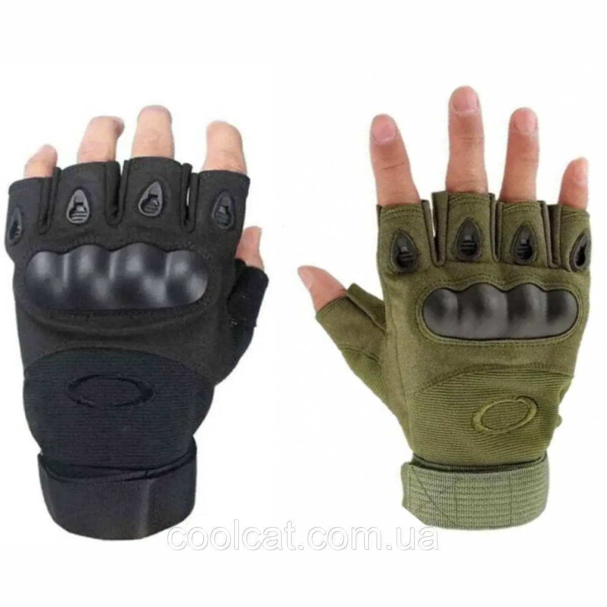 Тактичні рукавички з відкритими пальцями (S-XL) OAKLEY / Безпалі рукавиці Чорний M