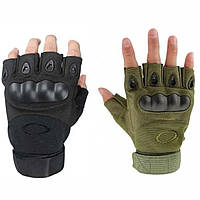 Тактические перчатки с открытыми пальцами (S-XL) OAKLEY / Беспалые перчатки Чёрный M