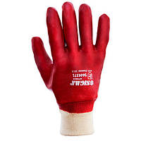 Рукавички гумові маслостійкі з манжетом, Sigma, червоні р.10