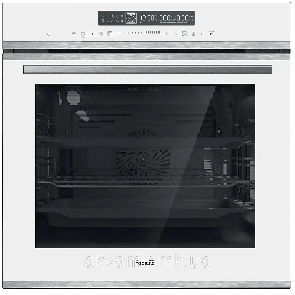 Духова шафа з мікрохвильовкою Fabiano FBOM 730 White біле скло/нерж. сталь електрична