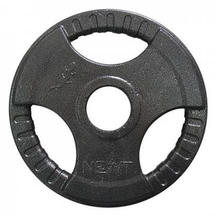 Диск важкоатлетичний з хватами млинець для штанги металевий Newt 2,5 кг (31 мм), фото 3