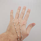 Срібна цепочка жіноча з намистинами. Колье - намисто на шию срібло 925, фото 3