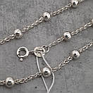 Жіночий срібний ланцюжок цепочка з намистинами. Колье - намисто на шию срібло 925, фото 5