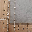 Жіночий срібний ланцюжок цепочка з намистинами. Колье - намисто на шию срібло 925, фото 6