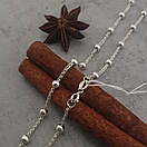 Срібна цепочка жіноча з намистинами. Колье - намисто на шию срібло 925, фото 10