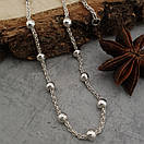 Срібна цепочка жіноча з намистинами. Колье - намисто на шию срібло 925, фото 7