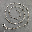 Срібна цепочка жіноча з намистинами. Колье - намисто на шию срібло 925, фото 8