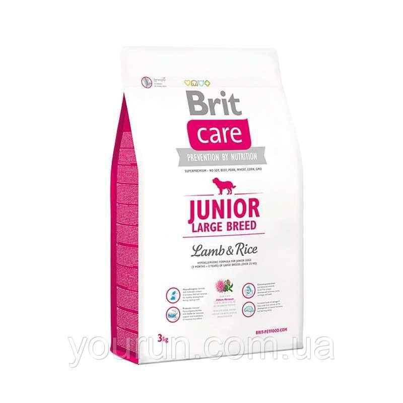 Brit Care Junior Large Breed Lamb &Rice - Корм для цуценят та молодих собак великих порід (ягня/рис)3 кг