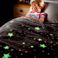 Детское покрывало плед светящиеся звезды одеяло для детей Красивые шикарные пледы из микрофибры на кровать